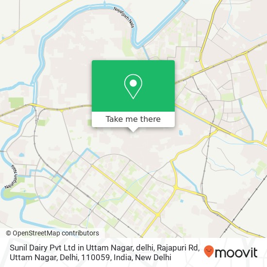 Sunil Dairy Pvt Ltd in Uttam Nagar, delhi, Rajapuri Rd, Uttam Nagar, Delhi, 110059, India map