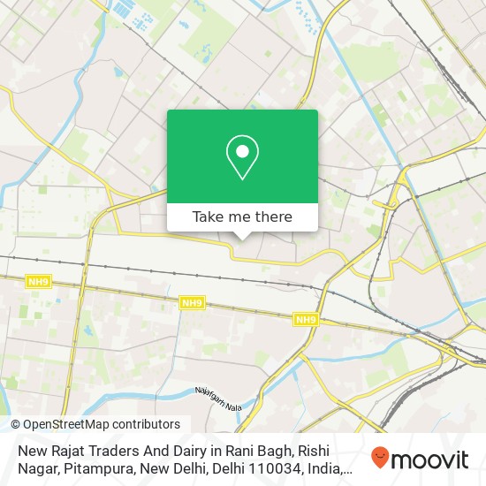 New Rajat Traders And Dairy in Rani Bagh, Rishi Nagar, Pitampura, New Delhi, Delhi 110034, India map