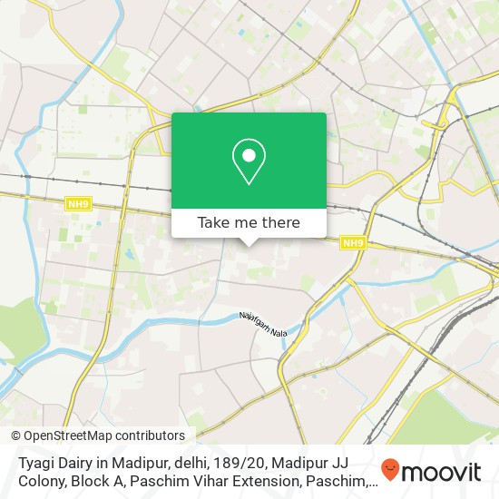 Tyagi Dairy in Madipur, delhi, 189 / 20, Madipur JJ Colony, Block A, Paschim Vihar Extension, Paschim map