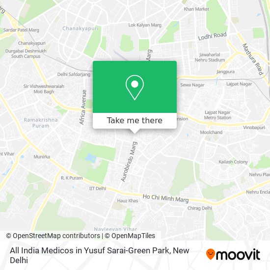 All India Medicos in Yusuf Sarai-Green Park map