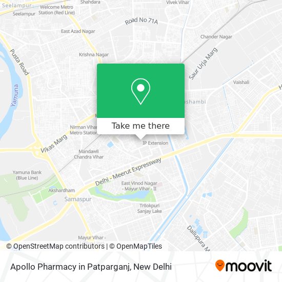 Apollo Pharmacy in Patparganj map