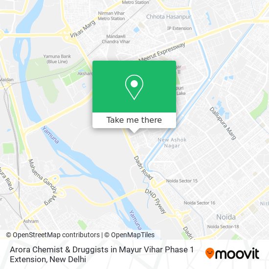 Arora Chemist & Druggists in Mayur Vihar Phase 1 Extension map
