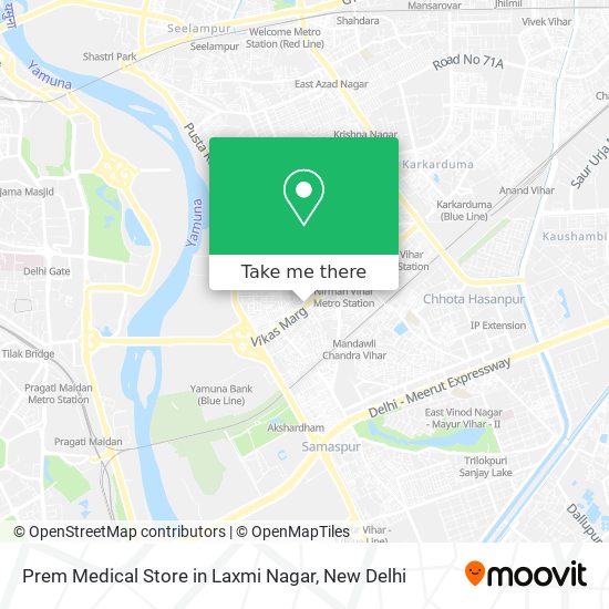 Prem Medical Store in Laxmi Nagar map
