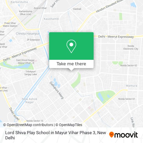 Lord Shiva Play School in Mayur Vihar Phase 3 map