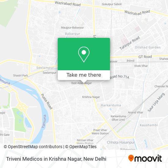 Triveni Medicos in Krishna Nagar map