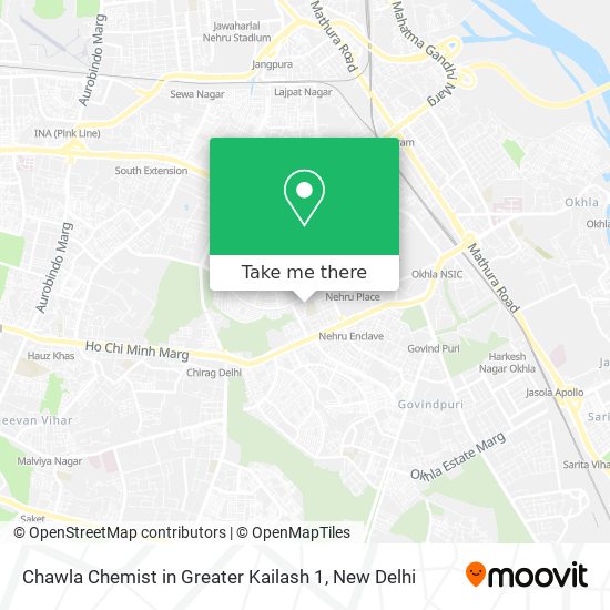 Chawla Chemist in Greater Kailash 1 map