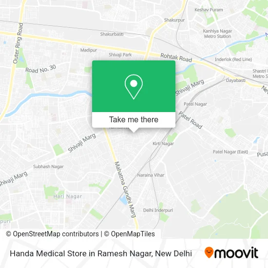 Handa Medical Store in Ramesh Nagar map
