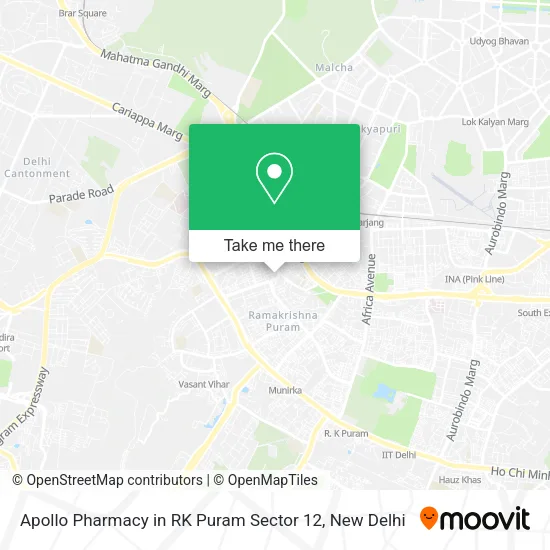 Apollo Pharmacy in RK Puram Sector 12 map