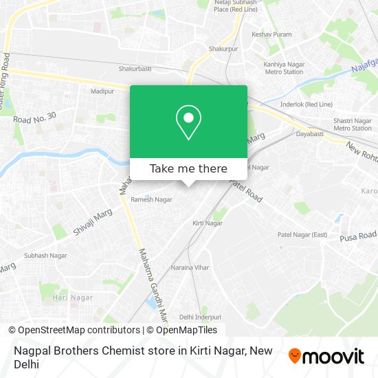 Nagpal Brothers Chemist store in Kirti Nagar map