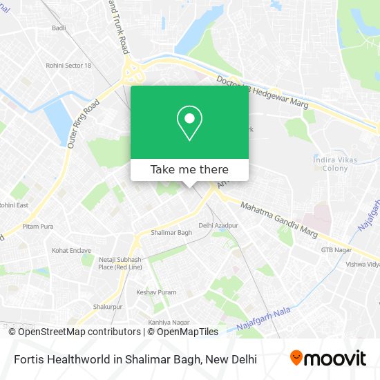 Fortis Healthworld in Shalimar Bagh map