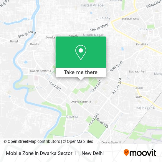 Mobile Zone in Dwarka Sector 11 map