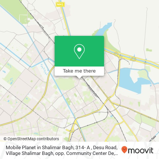 Mobile Planet in Shalimar Bagh, 314- A , Desu Road, Village Shalimar Bagh, opp. Community Center De map