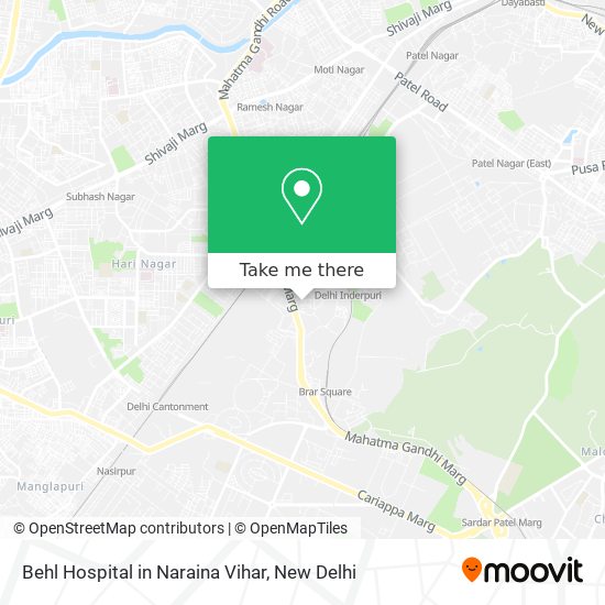 Behl Hospital in Naraina Vihar map