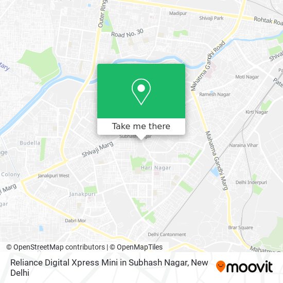 Reliance Digital Xpress Mini in Subhash Nagar map