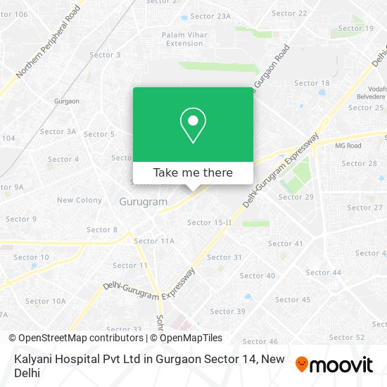 Kalyani Hospital Pvt Ltd in Gurgaon Sector 14 map