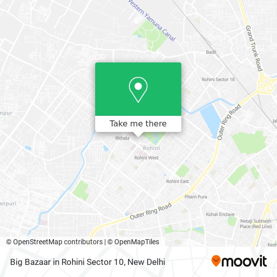 Big Bazaar in Rohini Sector 10 map