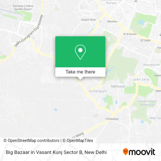 Big Bazaar in Vasant Kunj Sector B map