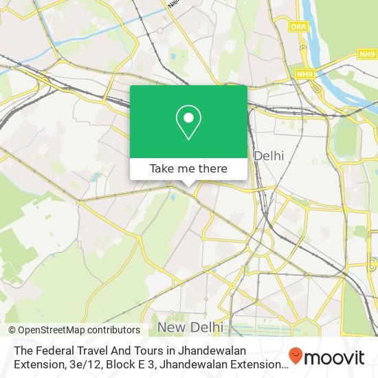 The Federal Travel And Tours in Jhandewalan Extension, 3e / 12, Block E 3, Jhandewalan Extension, Jha map