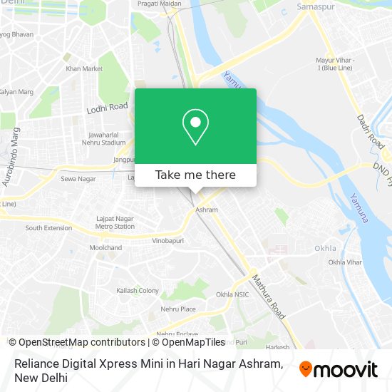 Reliance Digital Xpress Mini in Hari Nagar Ashram map