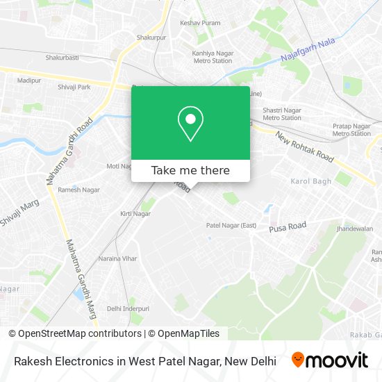 Rakesh Electronics in West Patel Nagar map
