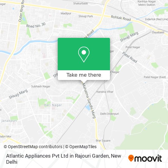 Atlantic Appliances Pvt Ltd in Rajouri Garden map