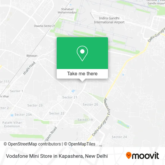 Vodafone Mini Store in Kapashera map