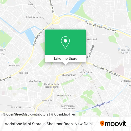 Vodafone Mini Store in Shalimar Bagh map