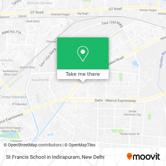 St Francis School in Indirapuram map