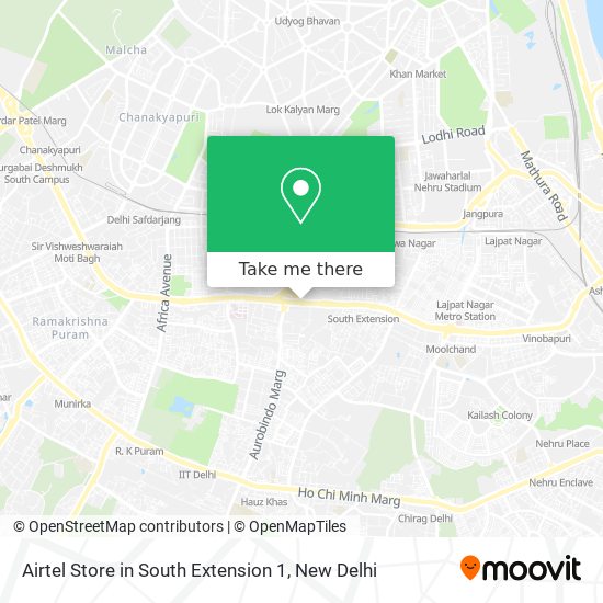 Airtel Store in South Extension 1 map