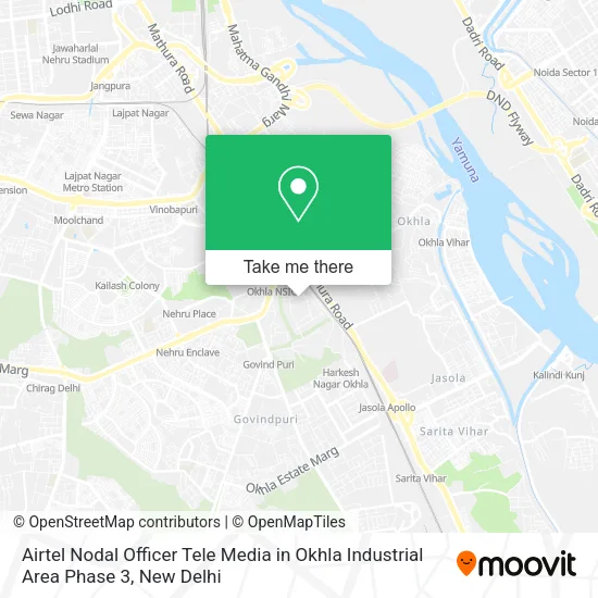 Airtel Nodal Officer Tele Media in Okhla Industrial Area Phase 3 map