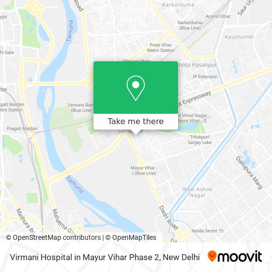 Virmani Hospital in Mayur Vihar Phase 2 map