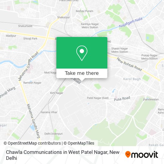 Chawla Communications in West Patel Nagar map