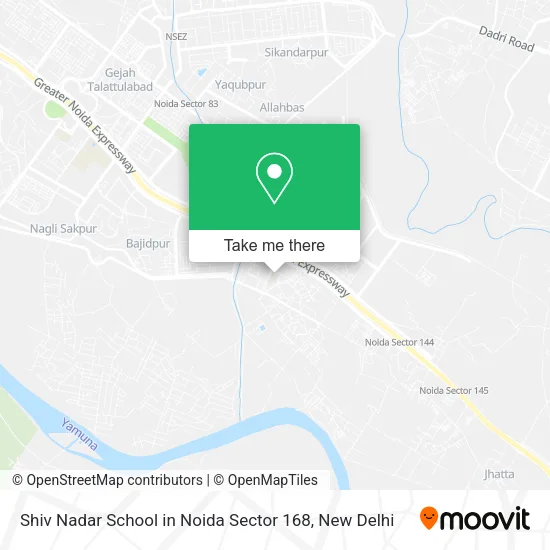 Shiv Nadar School in Noida Sector 168 map