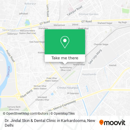 Dr. Jindal Skin & Dental Clinic in Karkardooma map