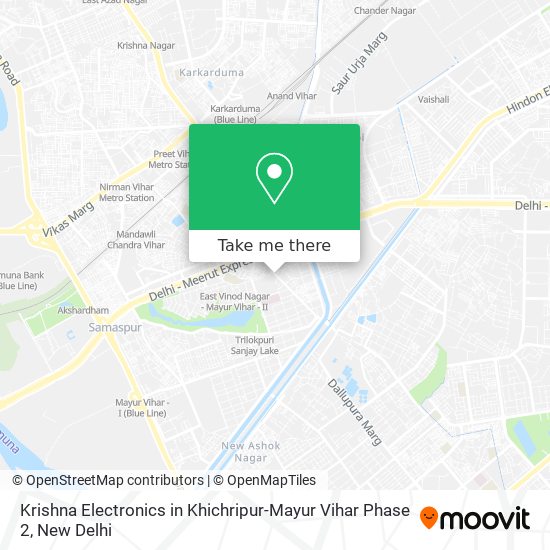 Krishna Electronics in Khichripur-Mayur Vihar Phase 2 map