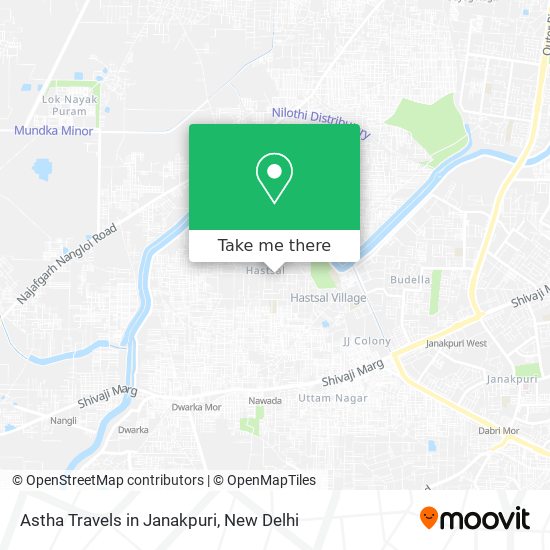 Astha Travels in Janakpuri map
