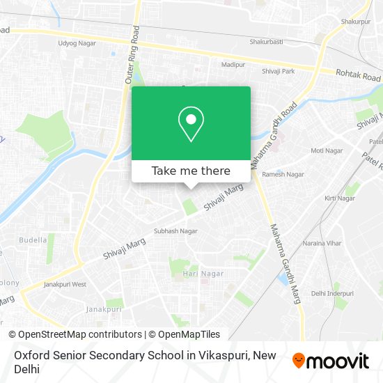 Oxford Senior Secondary School in Vikaspuri map