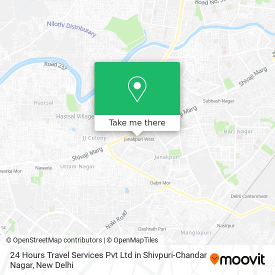 24 Hours Travel Services Pvt Ltd in Shivpuri-Chandar Nagar map
