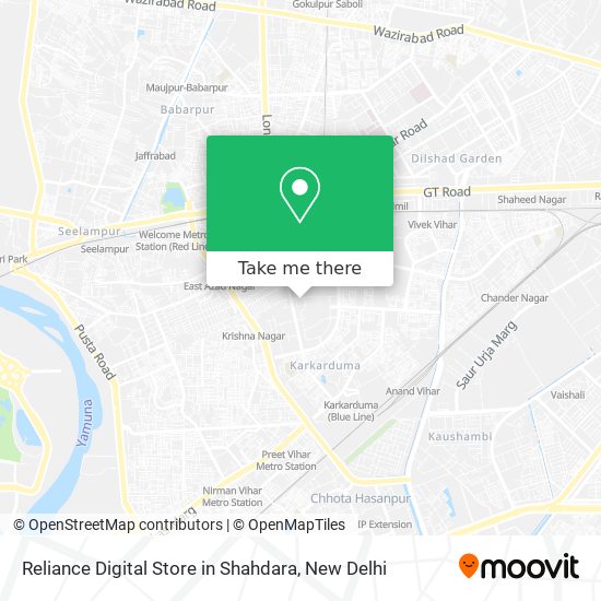 Reliance Digital Store in Shahdara map