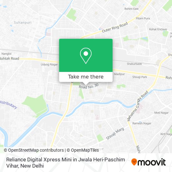 Reliance Digital Xpress Mini in Jwala Heri-Paschim Vihar map
