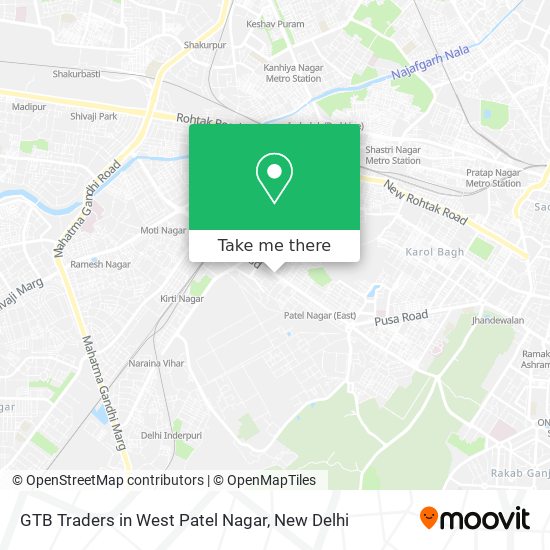 GTB Traders in West Patel Nagar map