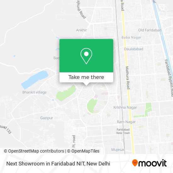 Next Showroom in Faridabad NIT map