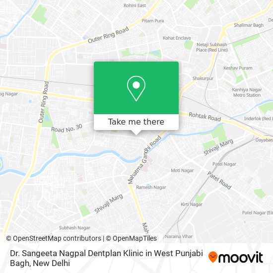 Dr. Sangeeta Nagpal Dentplan Klinic in West Punjabi Bagh map