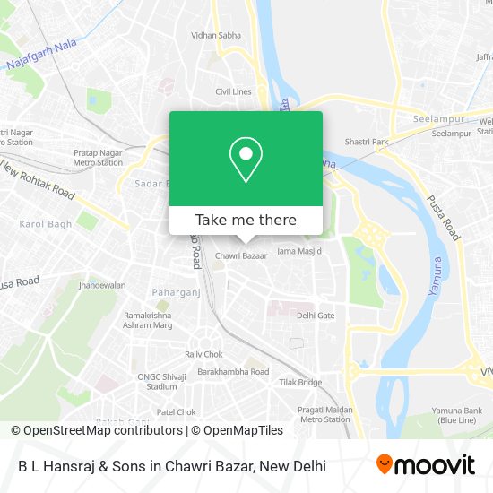 B L Hansraj & Sons in Chawri Bazar map