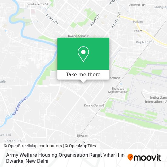 Army Welfare Housing Organisation Ranjit Vihar II in Dwarka map