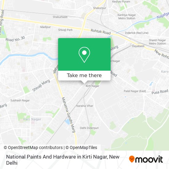 National Paints And Hardware in Kirti Nagar map