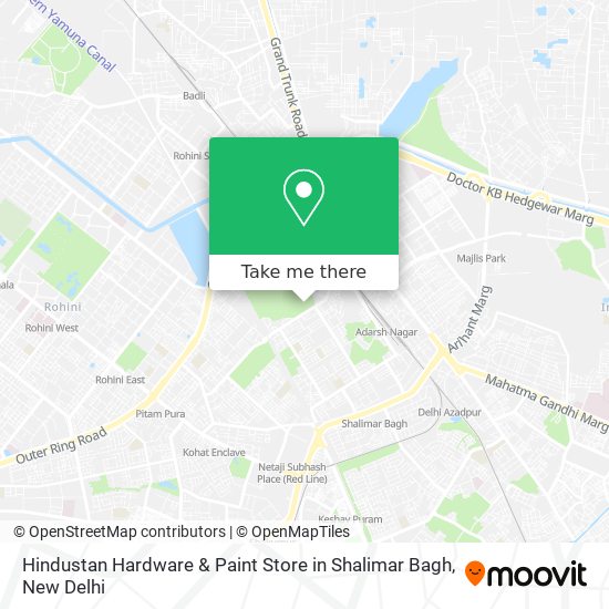 Hindustan Hardware & Paint Store in Shalimar Bagh map