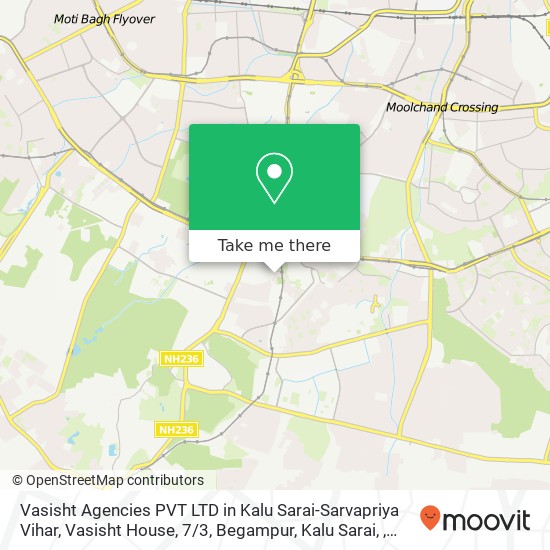 Vasisht Agencies PVT LTD in Kalu Sarai-Sarvapriya Vihar, Vasisht House, 7 / 3, Begampur, Kalu Sarai, map