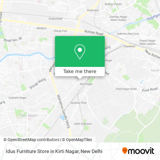 Idus Furniture Store in Kirti Nagar map