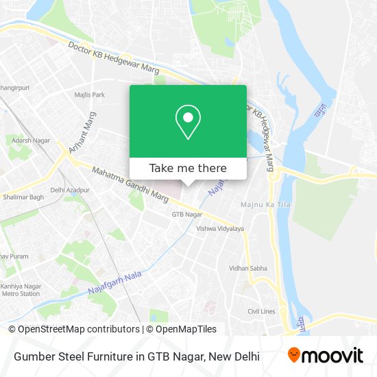 Gumber Steel Furniture in GTB Nagar map